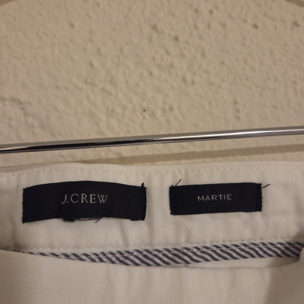 J. Crew White and Navy Striped Pants